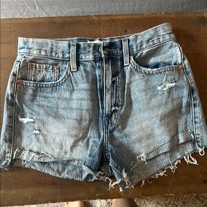 Pistola Faded Blue Ripped Jean Shorts